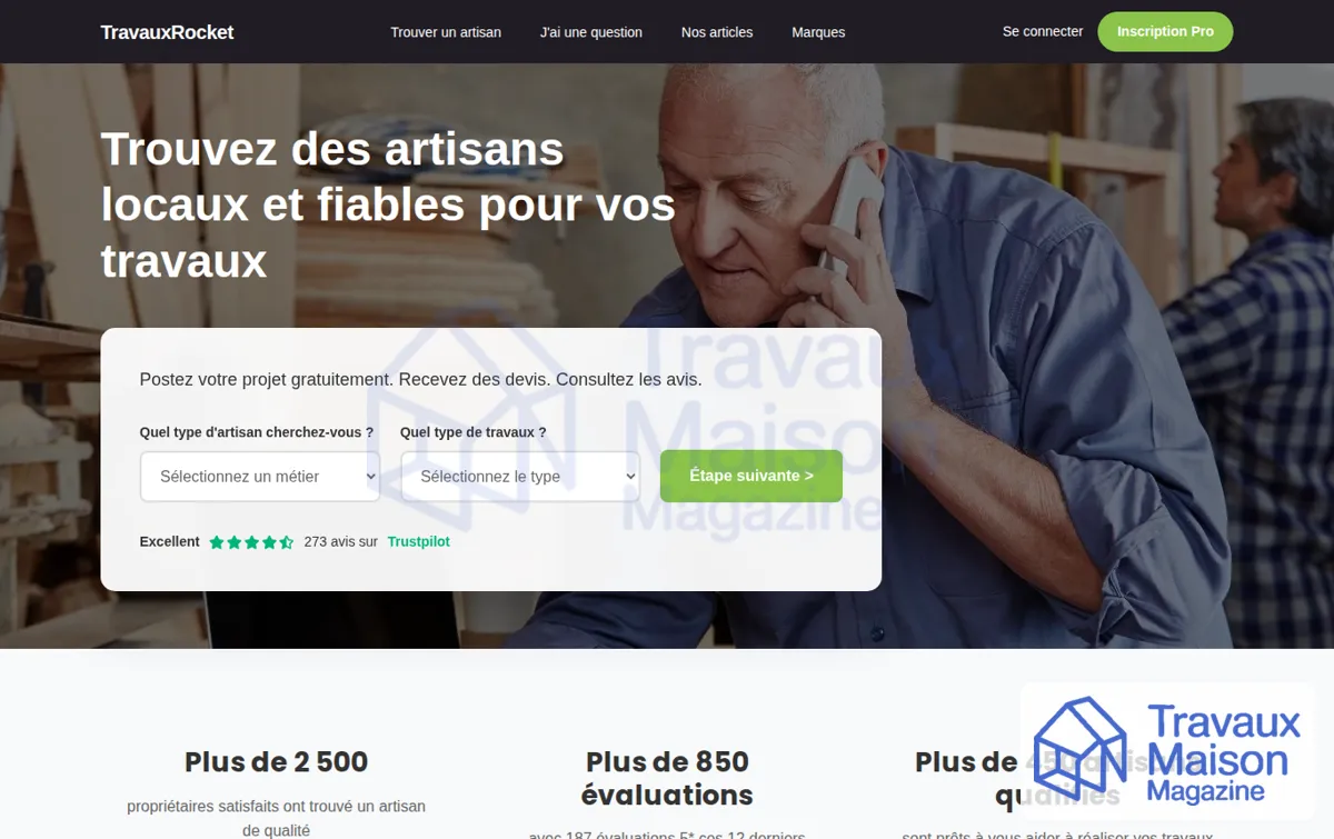 Capture : Accueil | travauxrocket.fr